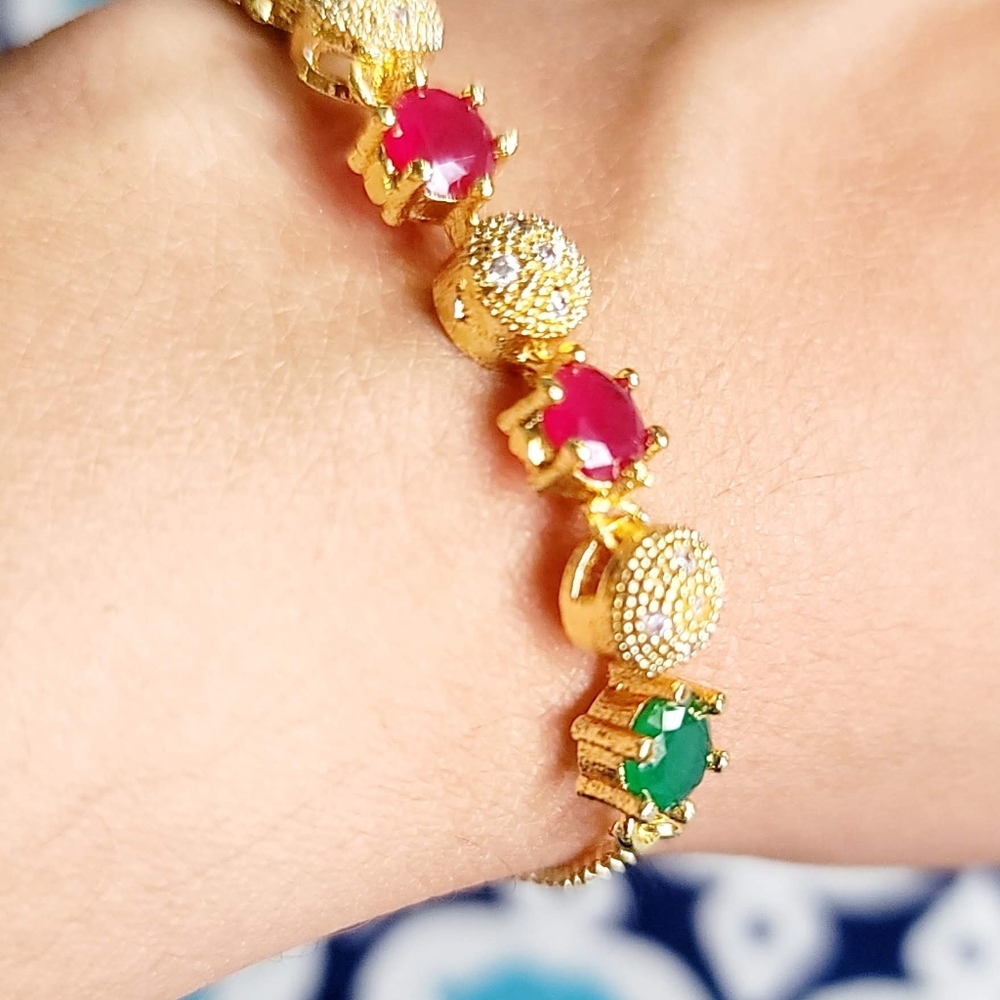 Elegant Gold and Gemstone Bracelet